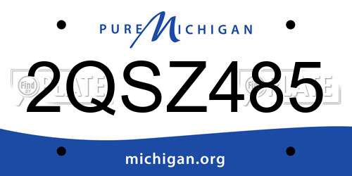 2QSZ485 Michigan License Plate