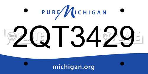 2QT3429 Michigan License Plate
