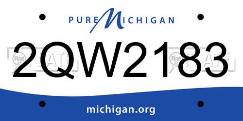 2QW2183 Michigan License Plate