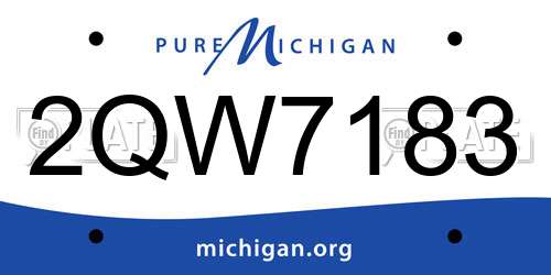 2QW7183 Michigan License Plate