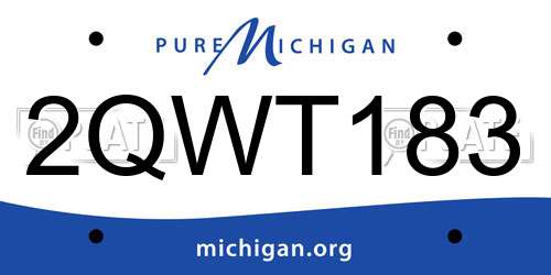 2QWT183 Michigan License Plate