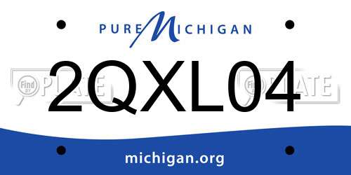 2QXL04 Michigan License Plate