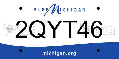 2QYT46 Michigan License Plate
