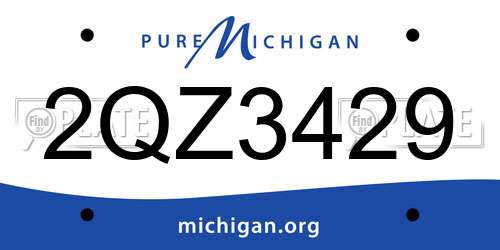 2QZ3429 Michigan License Plate