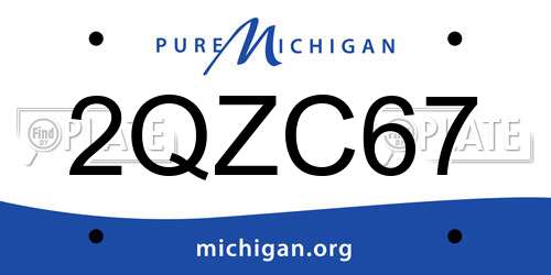 2QZC67 Michigan License Plate