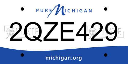 2QZE429 Michigan License Plate