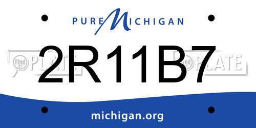 2R11B7 Michigan License Plate