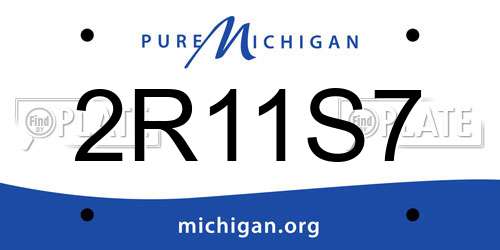 2R11S7 Michigan License Plate