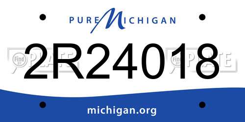 2R24018 Michigan License Plate