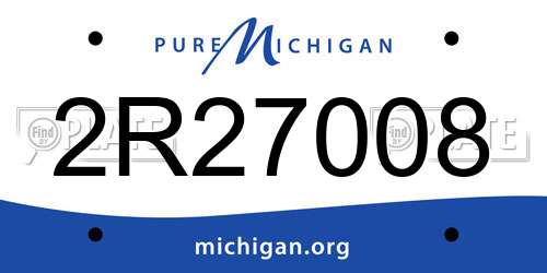 2R27008 Michigan License Plate