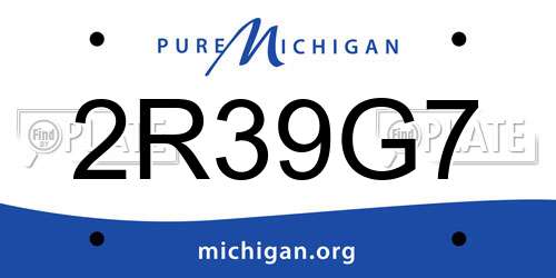2R39G7 Michigan License Plate