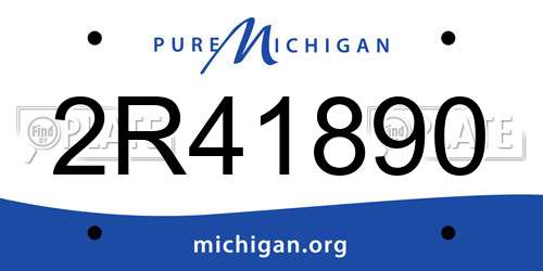 2R41890 Michigan License Plate