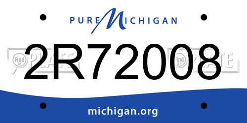 2R72008 Michigan License Plate
