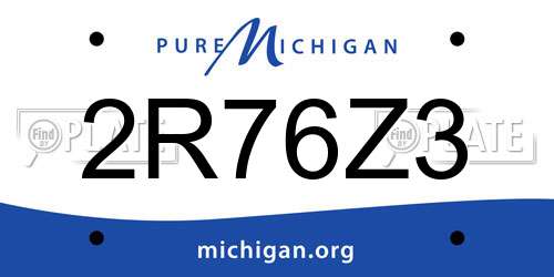 2R76Z3 Michigan License Plate