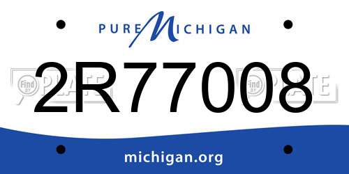 2R77008 Michigan License Plate