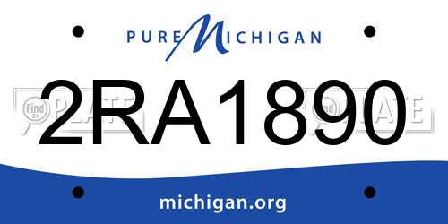 2RA1890 Michigan License Plate