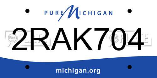 2RAK704 Michigan License Plate