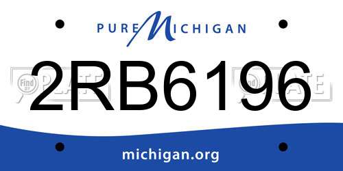 2RB6196 Michigan License Plate