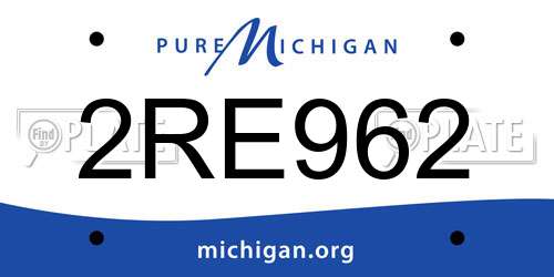 2RE962 Michigan License Plate