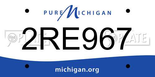2RE967 Michigan License Plate