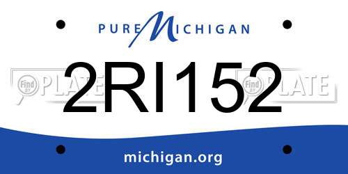 2RI152 Michigan License Plate