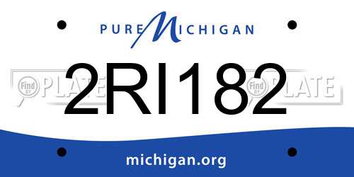 2RI182 Michigan License Plate