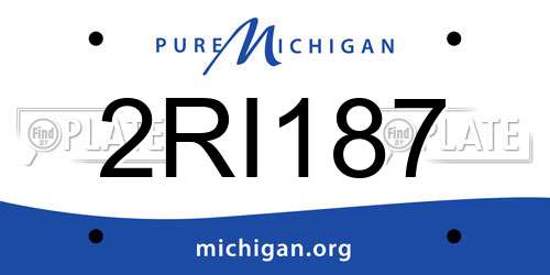 2RI187 Michigan License Plate