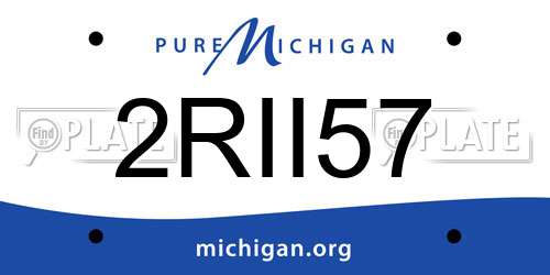 2RII57 Michigan License Plate