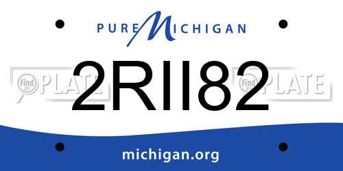 2RII82 Michigan License Plate
