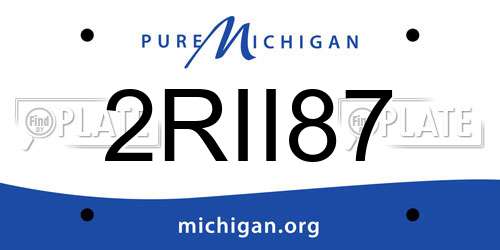 2RII87 Michigan License Plate