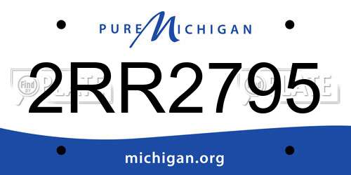 2RR2795 Michigan License Plate