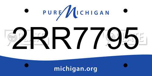2RR7795 Michigan License Plate
