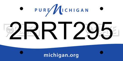 2RRT295 Michigan License Plate