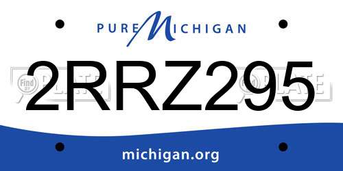 2RRZ295 Michigan License Plate