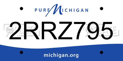 2RRZ795 Michigan License Plate