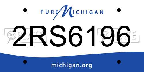 2RS6196 Michigan License Plate