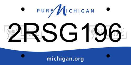 2RSG196 Michigan License Plate