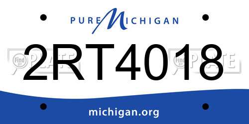2RT4018 Michigan License Plate