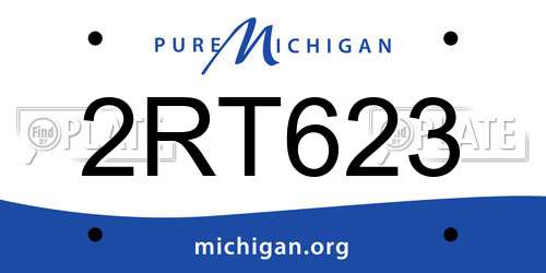 2RT623 Michigan License Plate