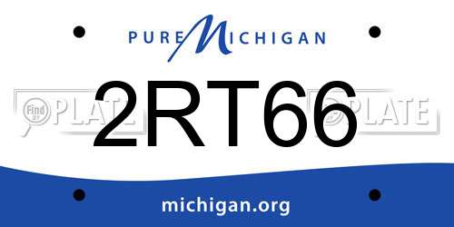 2RT66 Michigan License Plate