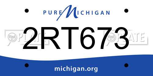 2RT673 Michigan License Plate