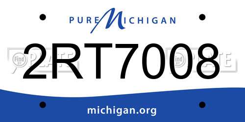 2RT7008 Michigan License Plate