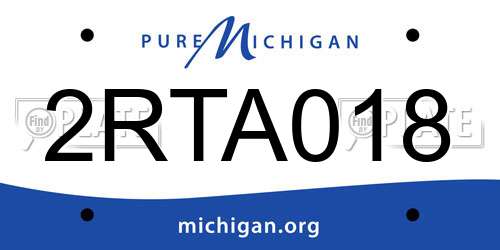 2RTA018 Michigan License Plate