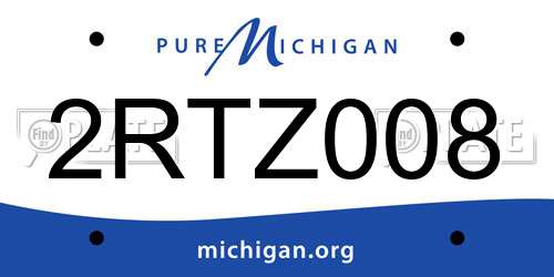 2RTZ008 Michigan License Plate