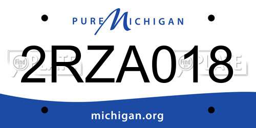 2RZA018 Michigan License Plate