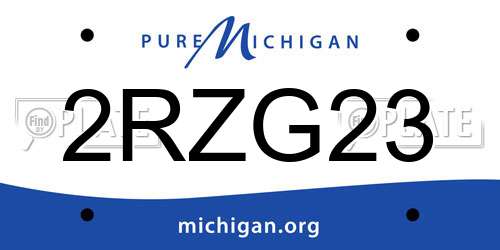 2RZG23 Michigan License Plate