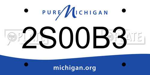 2S00B3 Michigan License Plate