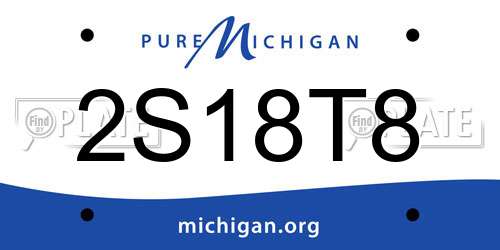 2S18T8 Michigan License Plate