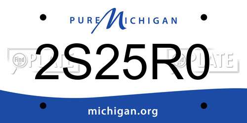 2S25R0 Michigan License Plate