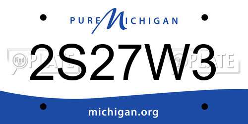 2S27W3 Michigan License Plate